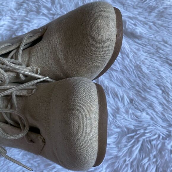Mad Love Tan Wedge Booties Shoes Size 11 - Picture 11 of 14